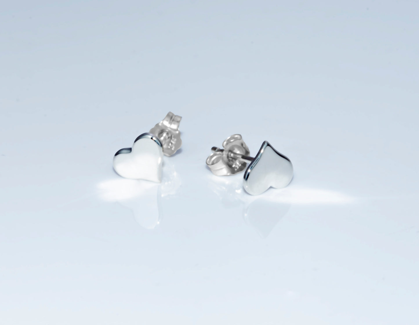 Sterling Silver Small Heart Stud Earrings