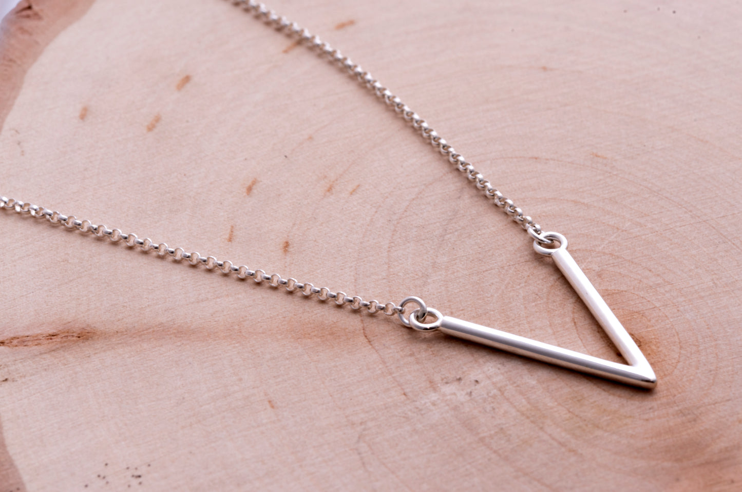 Sterling Silver V Shape Necklace