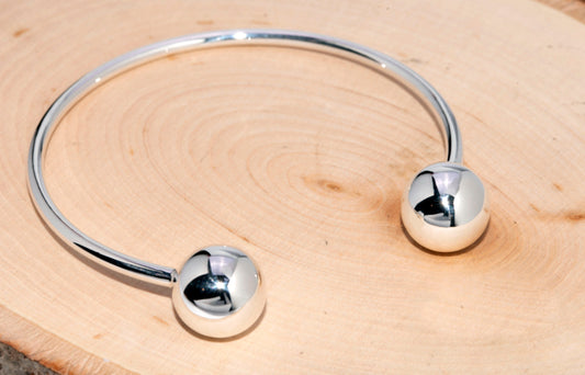 Sterling Silver Double Ball Calf Braclet