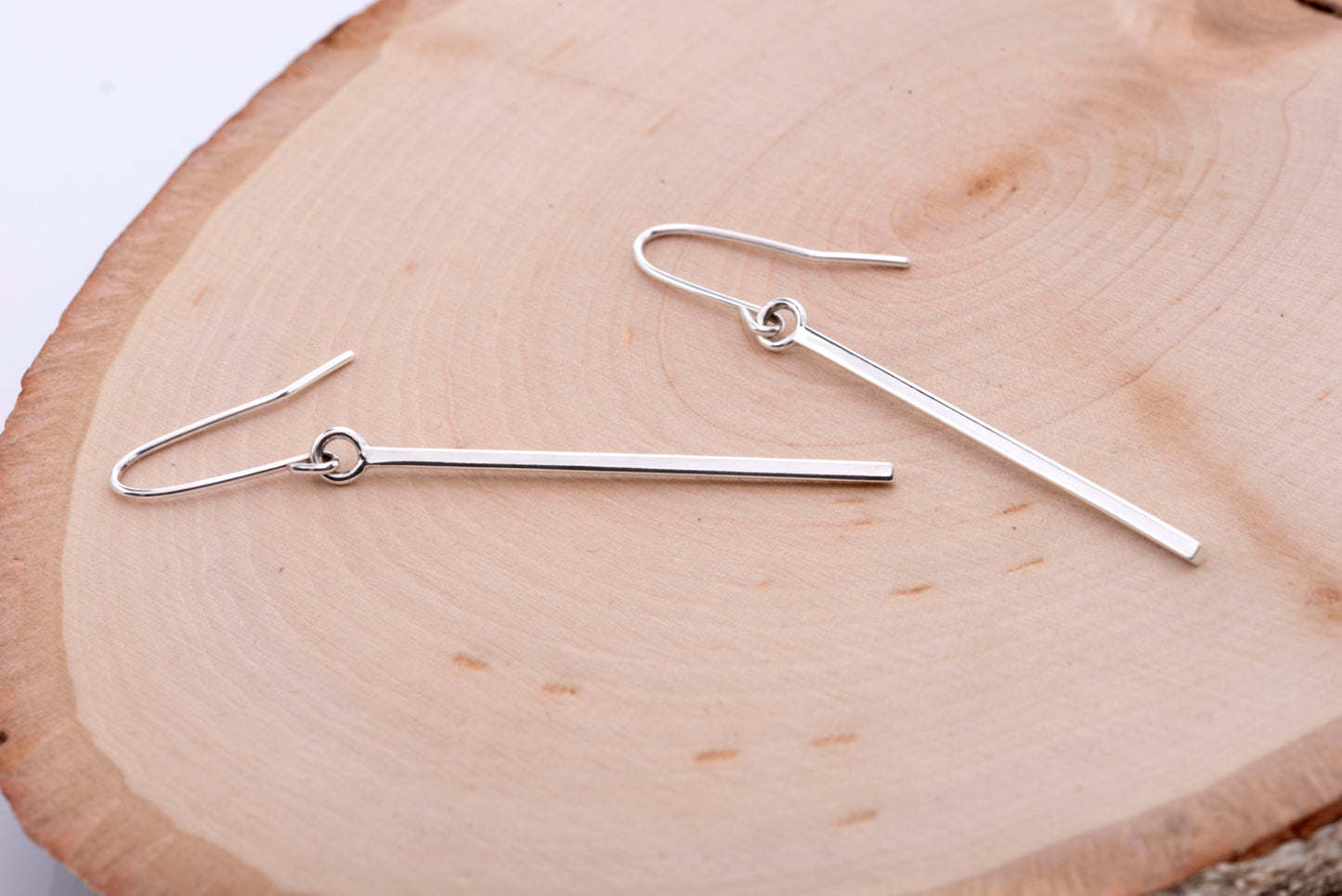 Sterling Silver stick drop earrings