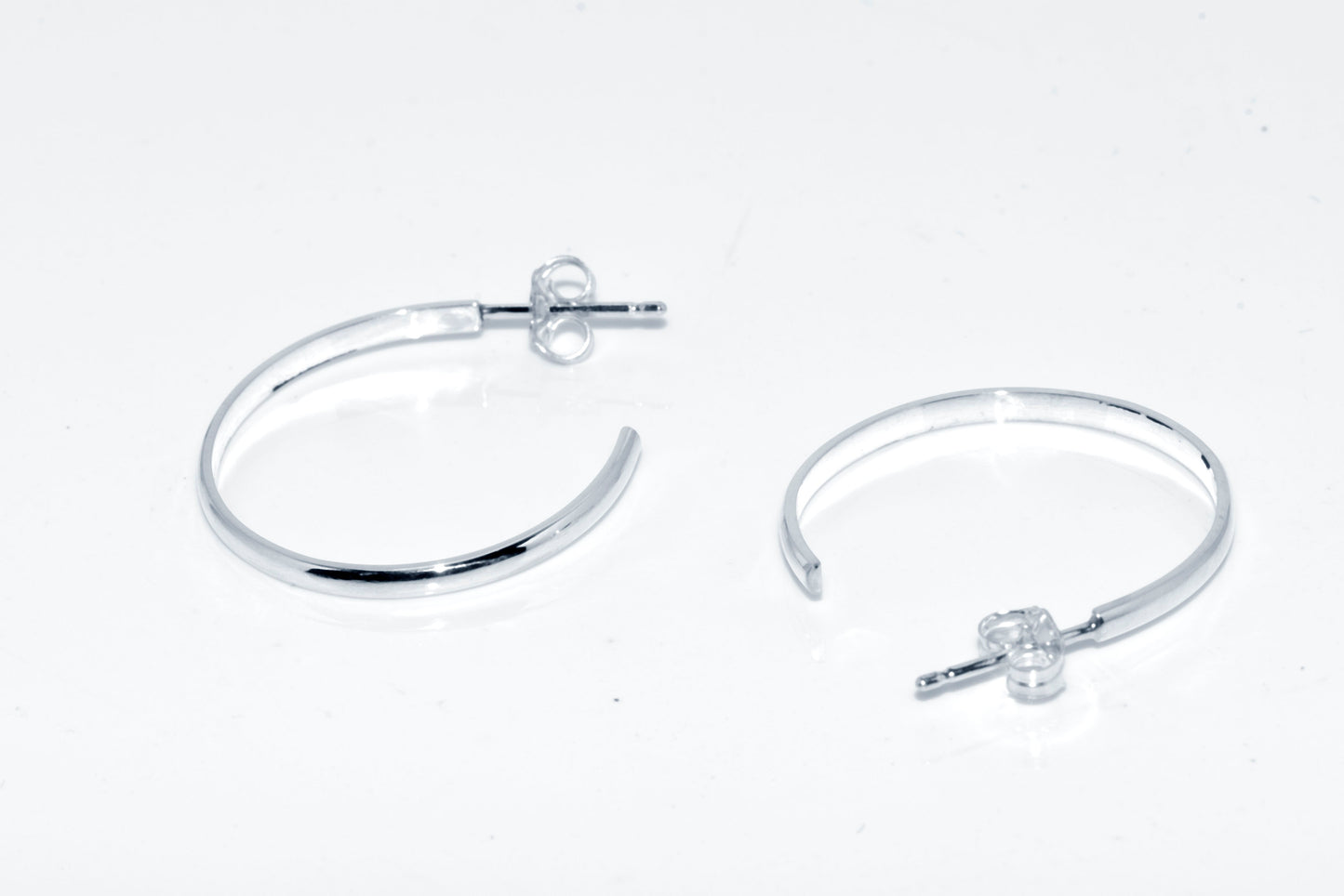 Sterling Silver open end hoop earrings