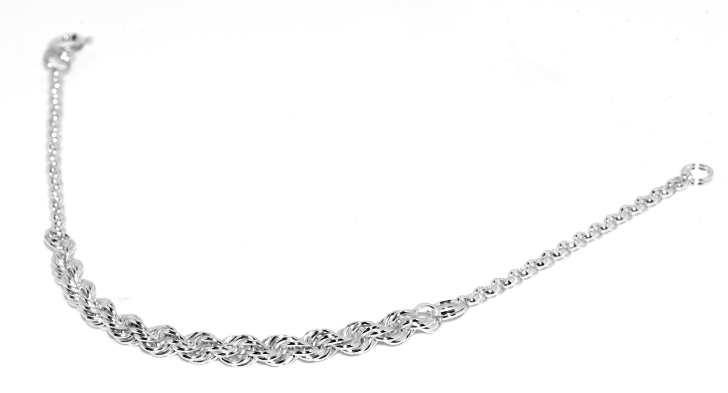 Sterling Silver Solid Rope Bracelet