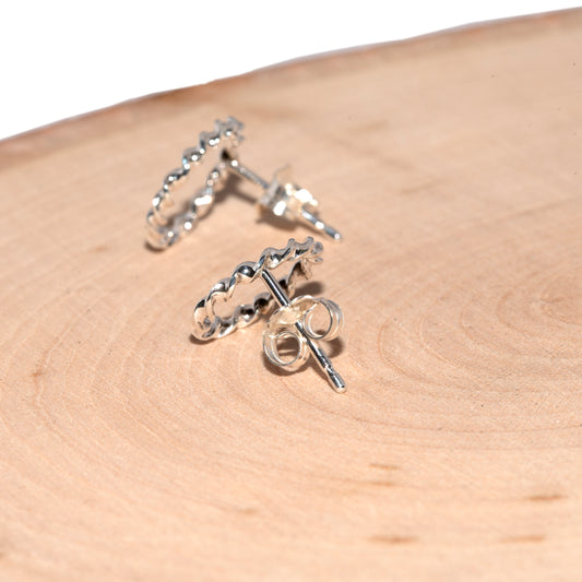 Sterling Silver Twisted Wire Stud Earrings