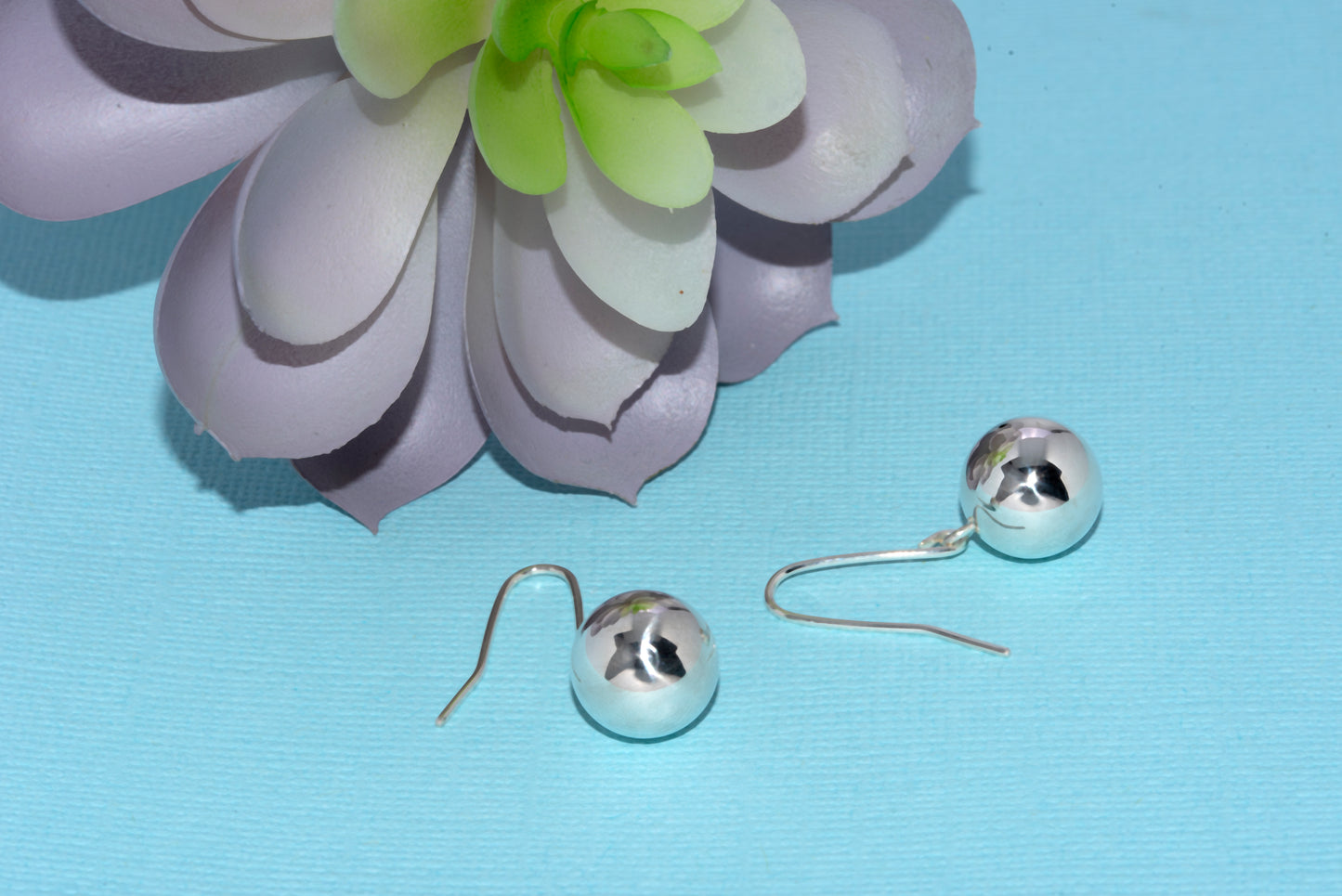 Sterling Silver Ball Hook Earrings