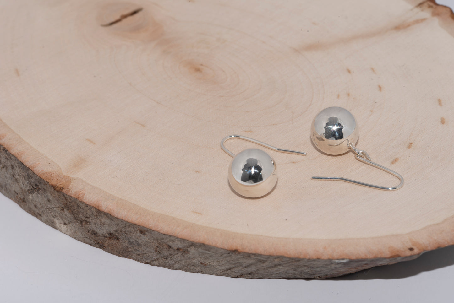 Sterling Silver Ball Hook Earrings