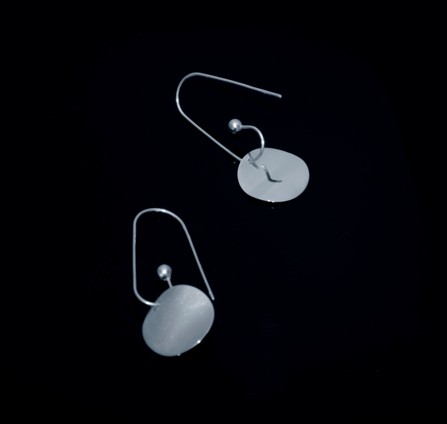 Sterling Silver Wavy Disc Earrings