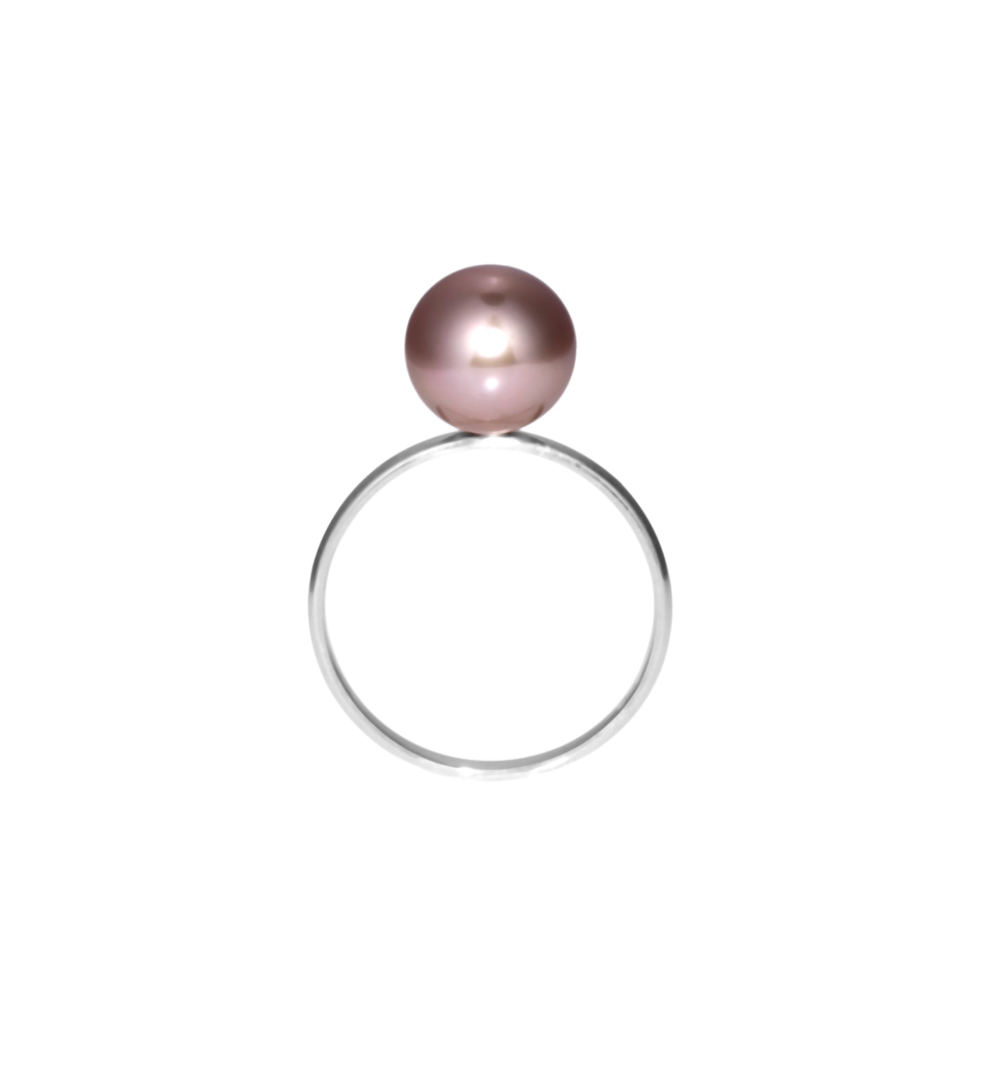 Sterling Silver Ring With Round Lavender Pearl