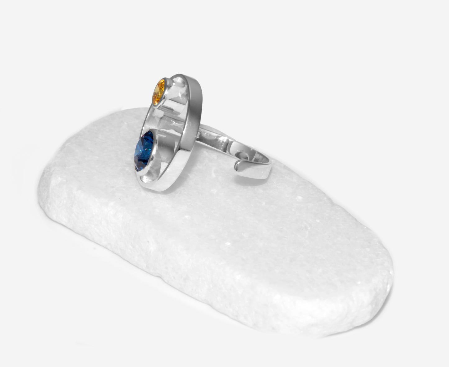 Sterling Silver Open Shank Ring With Cubic Zirconia