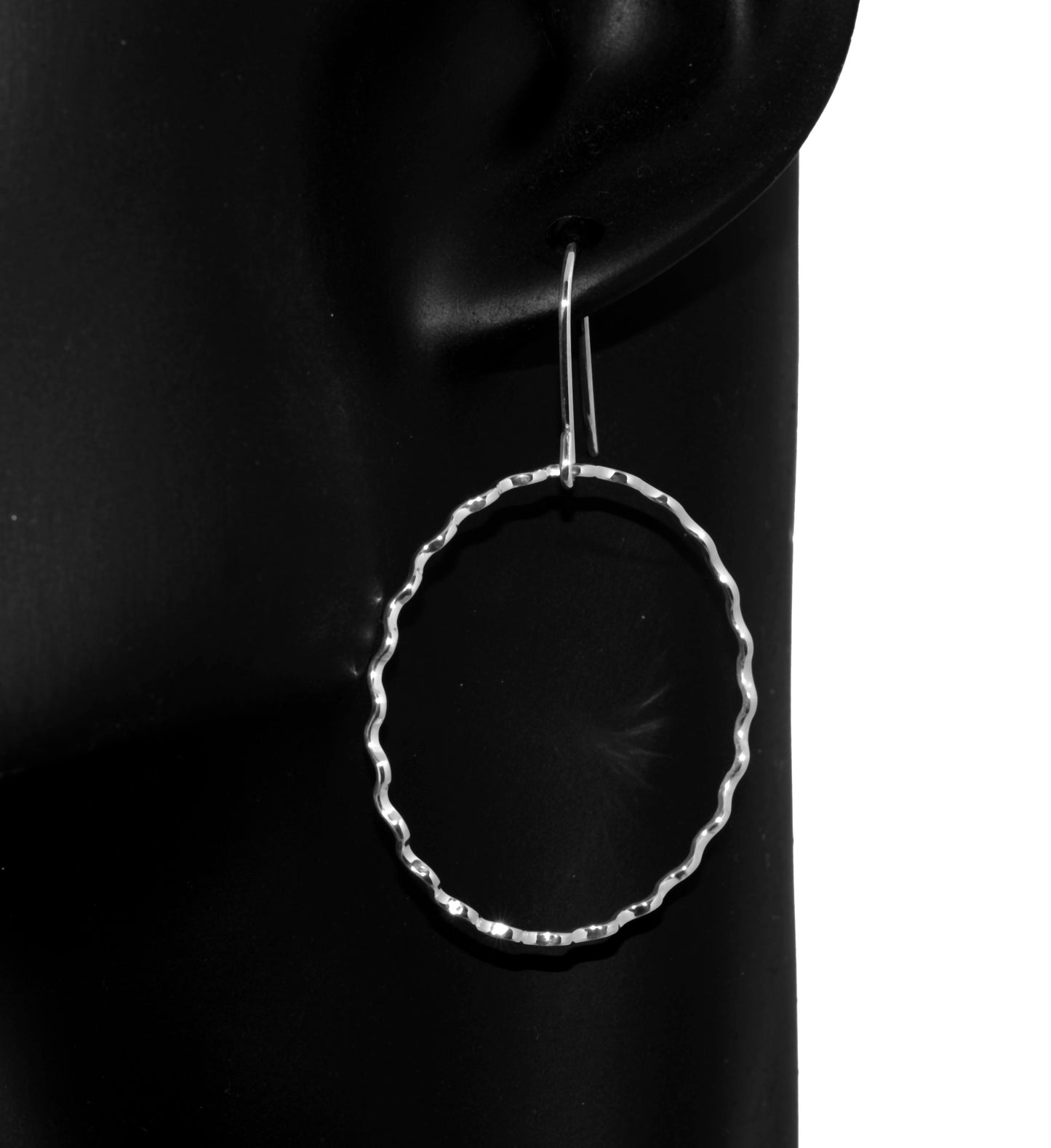 Sterling Silver Corrugated Hoop Earrings