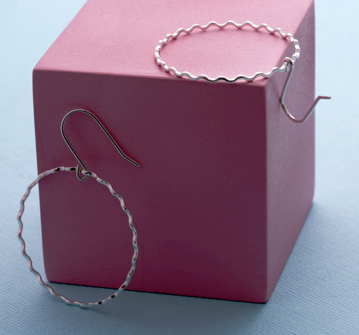 Sterling Silver Corrugated Hoop Earrings