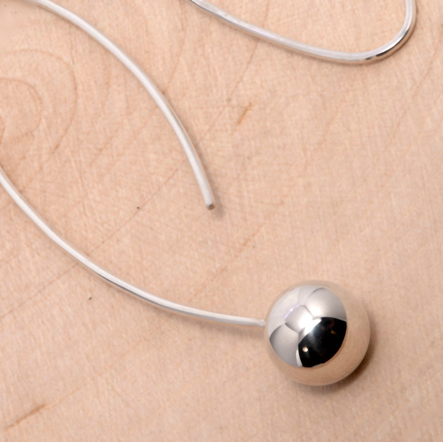 Sterling Silver Ball on a Thread Wire Earrings