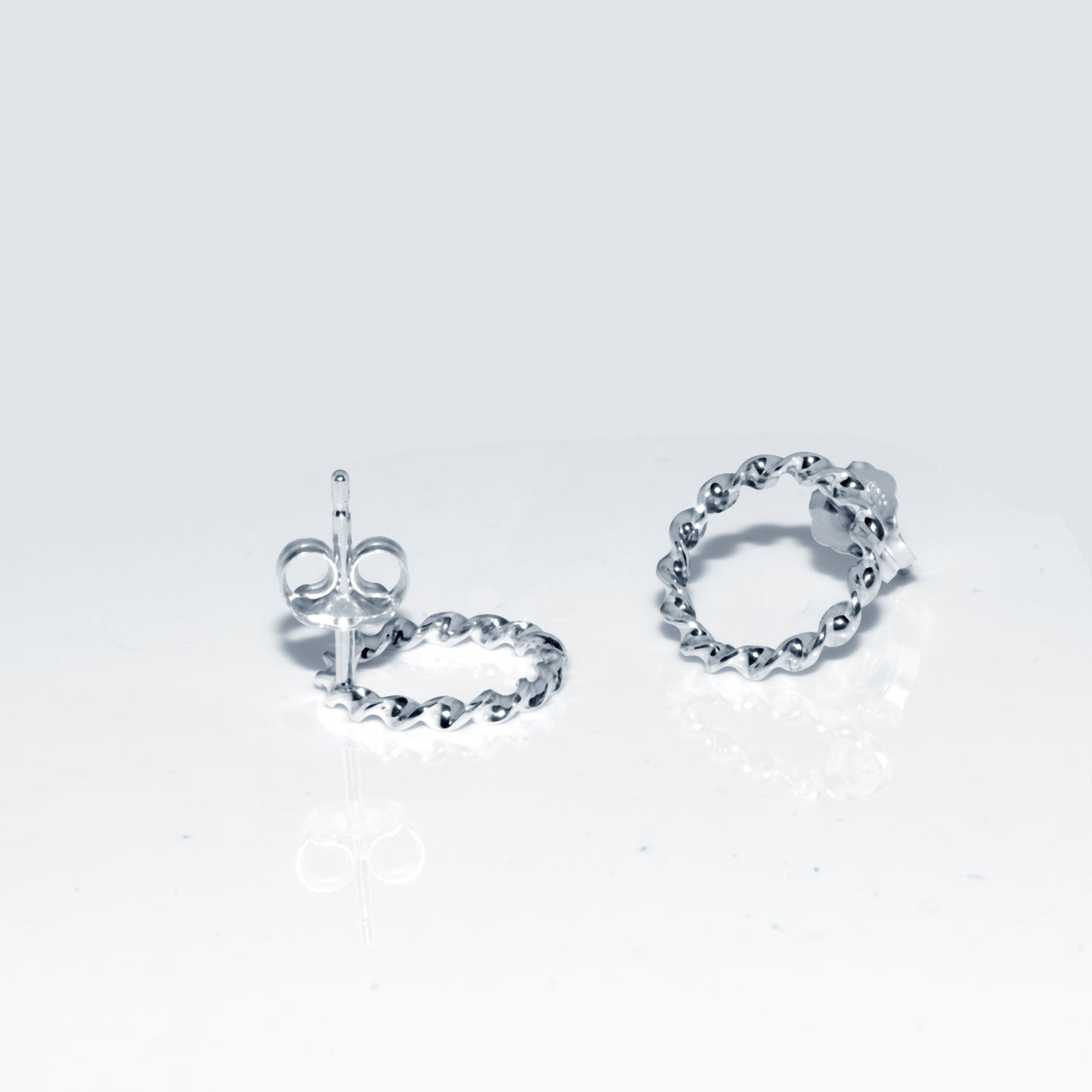 Sterling Silver Twisted Wire Stud Earrings