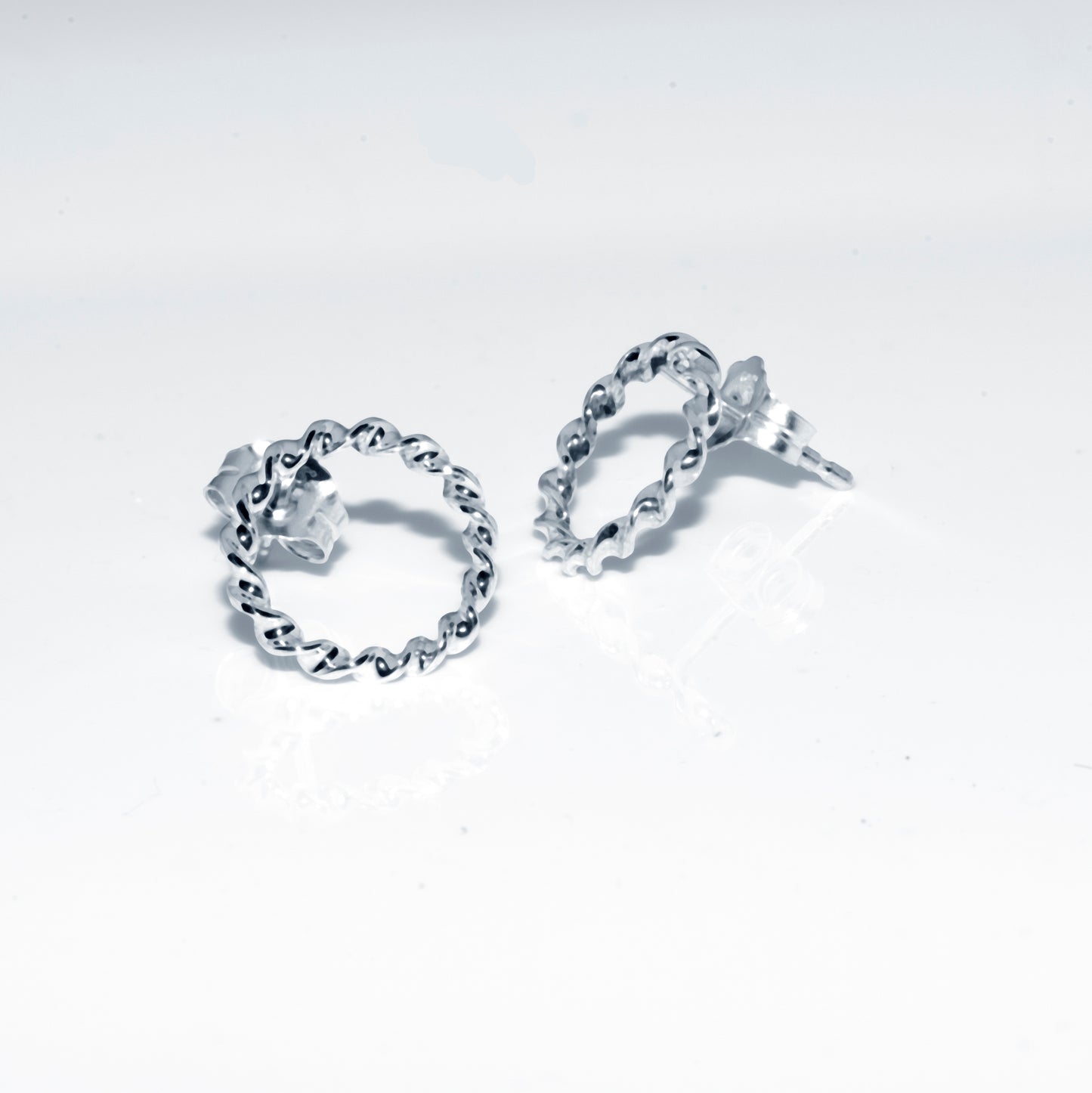 Sterling Silver Twisted Wire Stud Earrings